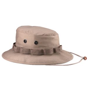 Khaki 100  percent Cotton Rip-Stop Boonie Hat