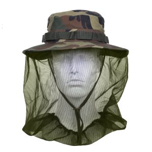 Woodland Camo Boonie Hat With Mosquito Netting