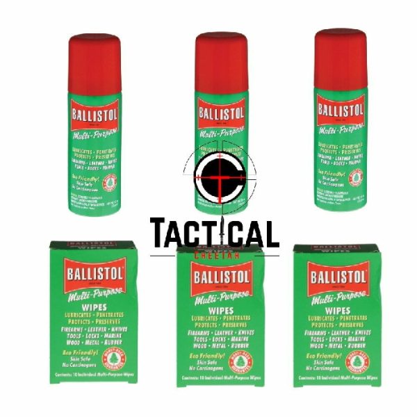 3 Cans of 1.5 oz Spray Ballistol Multi-Purpose Wipes (30 wipes) Gun Cleaning