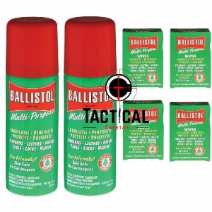 1.5 oz Spray Gun Cleaning Ballistol 2 Cans + Multi-Purpose Wipes (20 wipes)