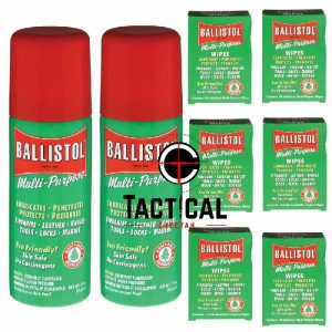 2 Cans of 1.5 oz Spray Gun Cleaning Ballistol Multi-Purpose 60 Wipes