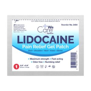 Lidocaine Pain Relief Gel Patches - 3.9 x 5.5inBack/Shoulders/Neck/Knees/Elbows - 3.9 x 5.5in. 5 Patches