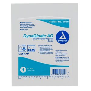 DynaGinate AG Silver Calcium Alginate Dressing - 2''x2''