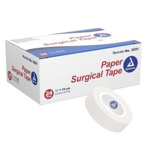 Paper Surgical Tape 1/2'' x 10 yds. Qty 4 Tapes Rolls