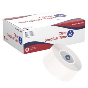 Surgical Tape Transparent 1'' x 10 yds. Qty 4 Tapes Rolls