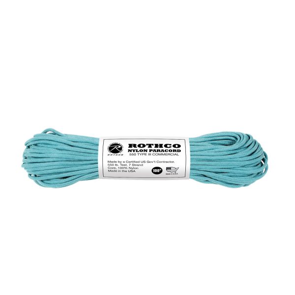 Nylon Paracord Type III 550 LB 100FT - Turquoise