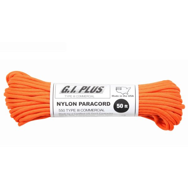 Nylon Paracord Type III 550 LB 100FT - Safety Orange