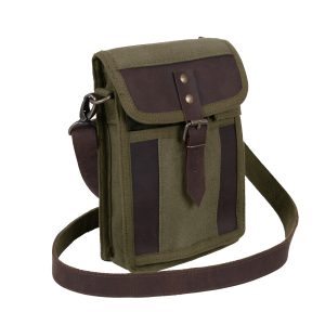 Canvas Travel Portfolio Bag With Leather Accents