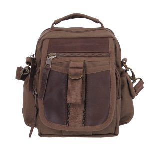 Canvas & Leather Travel Shoulder Bag