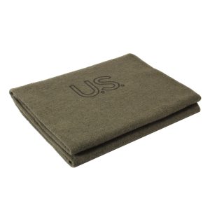 US Made Olive Drab Virgin Wool Blanket Military Army Genuine GI 62 inch x 82 inch