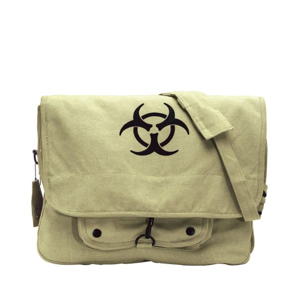 Vintage Canvas Paratrooper Bag w/ Bio-Hazard Symbol