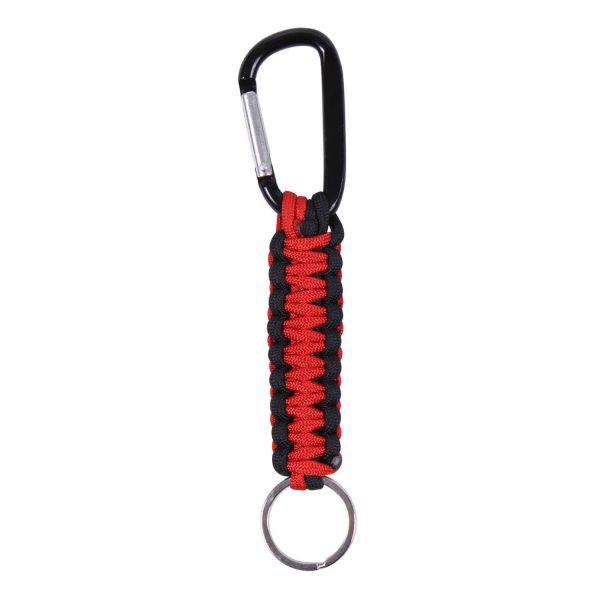 Thin Red Line Keychain With Carabiner