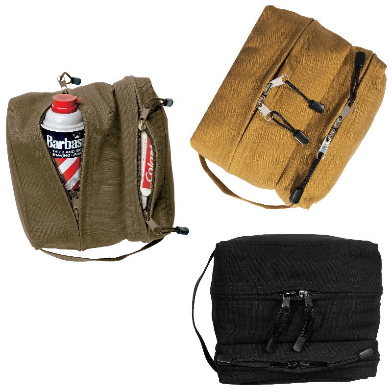 Canvas Dual Compartment Travel Kit Toiletry Bag
