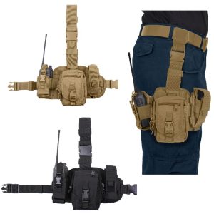 Fully Adjustable Drop Leg Utility Rig, 3 Removable Pouches (Utility Pouch, Radio Pouch and Mag Pouch)